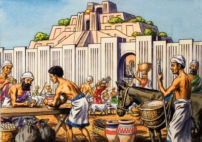Aztec city of Tenochtitlan by English School
