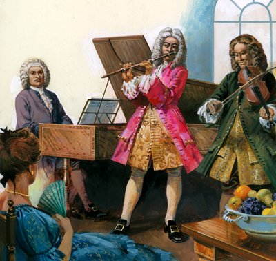 Bach Playing Music with Members of His Own Family by English School