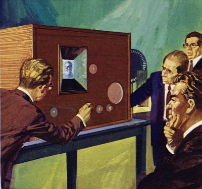 Baird showed that he could transmit static pictures across a room by English School