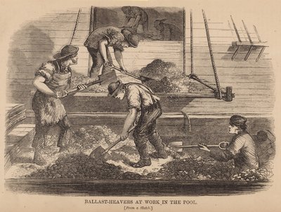 Ballast-Heavers at Work in the Pool by English School