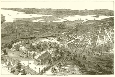 Balloon View of Washington, May, 1861 by English School