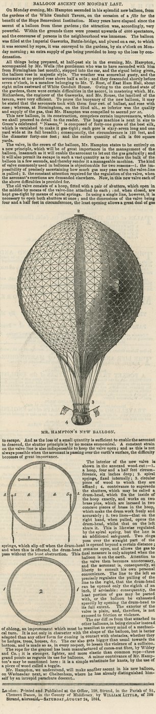 Balloon Ascent on Monday Last by English School