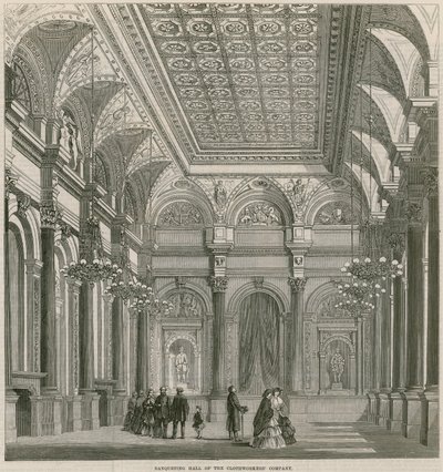 Banqueting Hall of the Clothworkers Company, Mincing Lane, London by English School