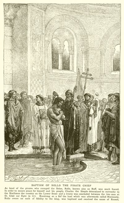 Baptism of Rollo the Pirate Chief by English School