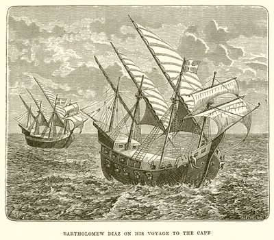 Bartholomew Diaz on his Voyage to the Cape by English School