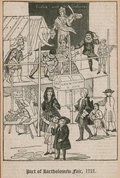 Bartholomew Fair, 1721; Lee and Harpers Booth by English School
