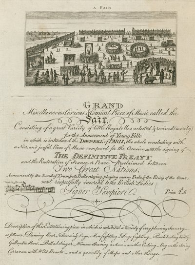 Bartholomew Fair, London: Announcement of a Fair for 1806 by English School