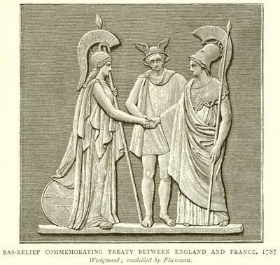 Bas-Relief Commemorating Treaty between England and France, 1787 by English School