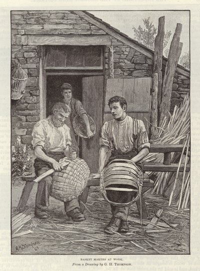 Basket Makers at Work by English School
