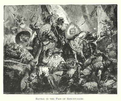 Battle in the Pass of Roncevalles by English School