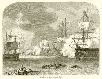 Battle of Navarino, 1827 by English School