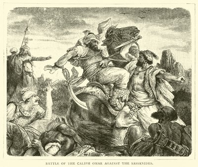 Battle of the Caliph Omar against the Sassanides by English School