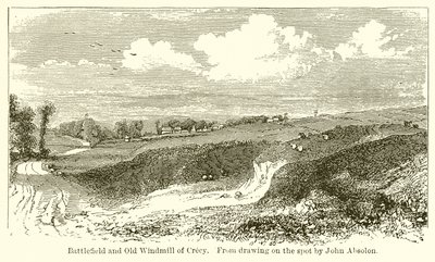 Battlefield and Old Windmill of Crecy by English School