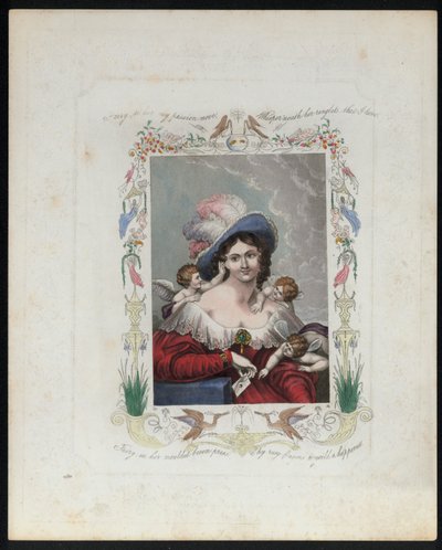 Beautiful woman surrounded by fairies by English School