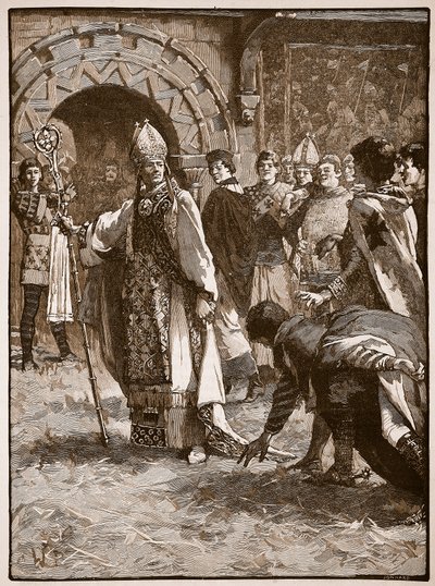 Becket before his enemies in the Council Hall at Northampton (Illustration from Cassell