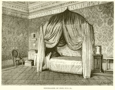 Bedchamber of Pope Pius IX by English School