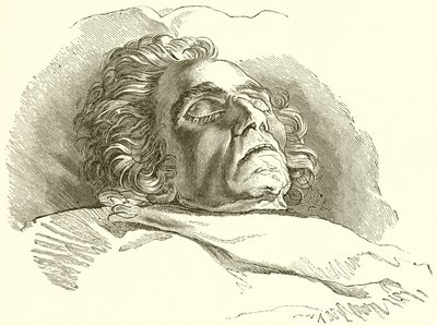 Beethoven on his Deathbed by English School