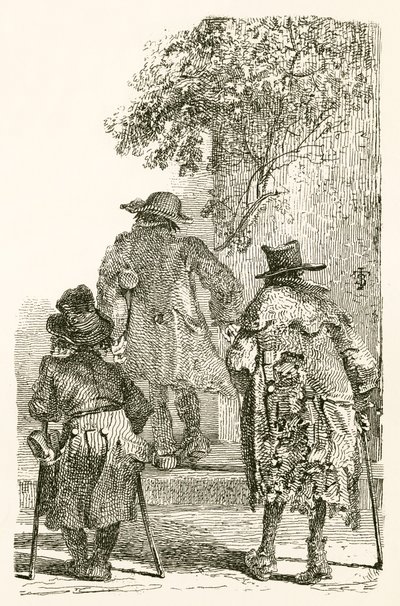 Beggars Leaving Town for Their Workhouse by English School