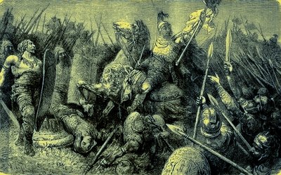 Belisarius Leads the Roman Army Against the Goths (illustration from The Illustrated History of the World, published c.1880) by English School
