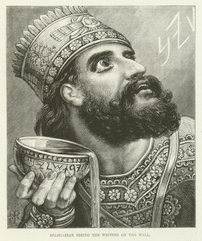 Belshazzar Seeing the Writing on the Wall by English School