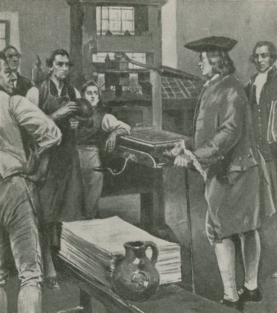 Benjamin Franklin Calling at His Old Master