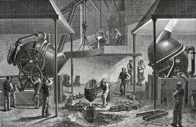 Bessemer Process, Steel Works, Sheffield by English School