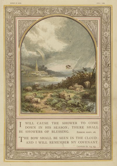 Bible, rain showers and rainbows, Ezekiel, Genesis by English School