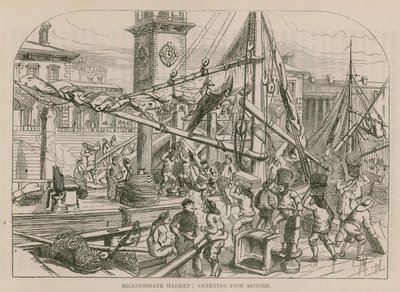 Billingsgate Market, Carrying Fish Ashore by English School