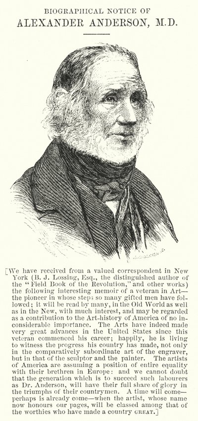 Biographical Notice of Alexander Anderson, MD by English School