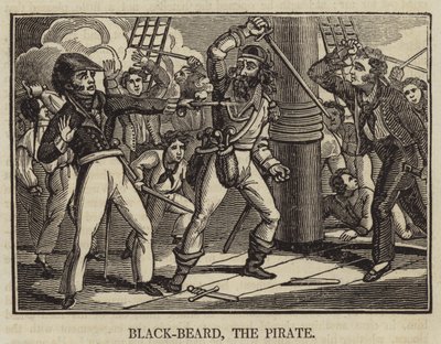 Blackbeard, the Pirate by English School