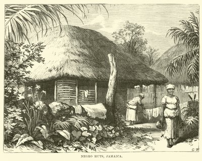 Black Huts, Jamaica by English School