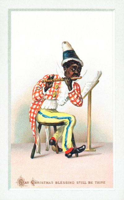 Black man playing Flute by English School