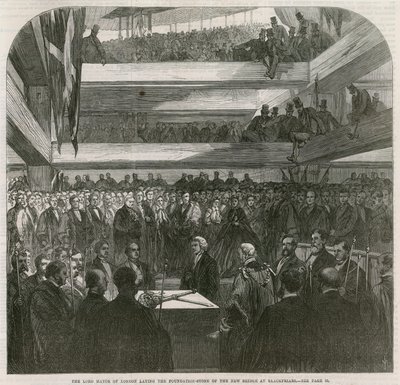 Blackfriars Bridge. Ceremony for Laying the Foundation Stone, 20 July 1865 by English School