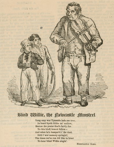 Blind Willie, the Newcastle Minstrel by English School