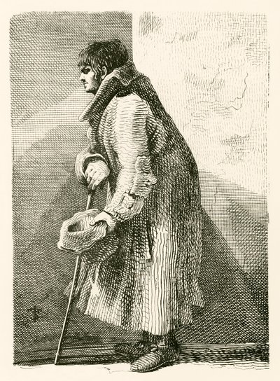 Blind Beggar, Who Observes a Profound Silence When on His Stand by English School