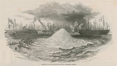 Blowing Up of the Whiting Shoal at Limehouse Reach by English School