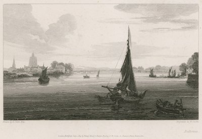 Boats on the River Thames at Battersea by English School