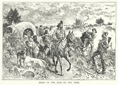 Boers of the Cape on the Trek by English School