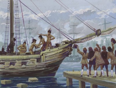 Boston Tea Party by English School