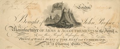 Bought of John Prosser by English School
