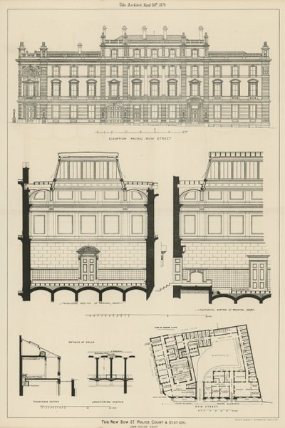 Bow Street Police Court and Station by English School
