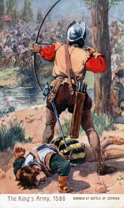 Bowman at the Battle of Zutphen by English School
