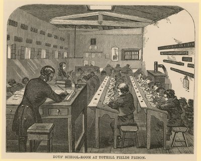 Boys School-room at Tothill Fields Prison by English School
