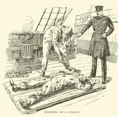 Branding a convict by English School