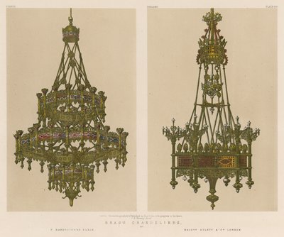 Brass Chandeliers by English School