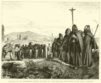 Brethren of the Misericordia Bearing the Body of a Man Killed in the Roman Campagna by English School