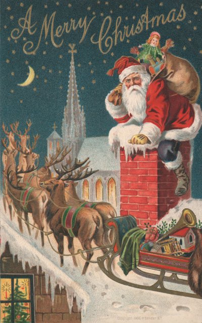 British Christmas Card by English School