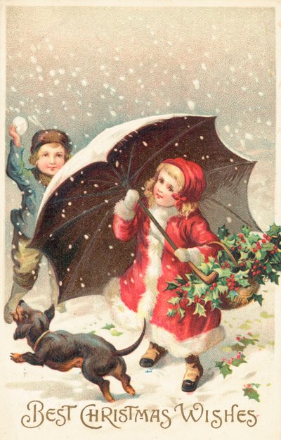 British Christmas Card by English School