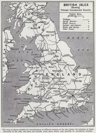 British Isles, Principal Convalescent Resorts by English School
