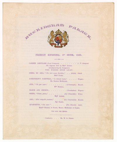 Buckingham Palace Concert, 3 June 1887 by English School